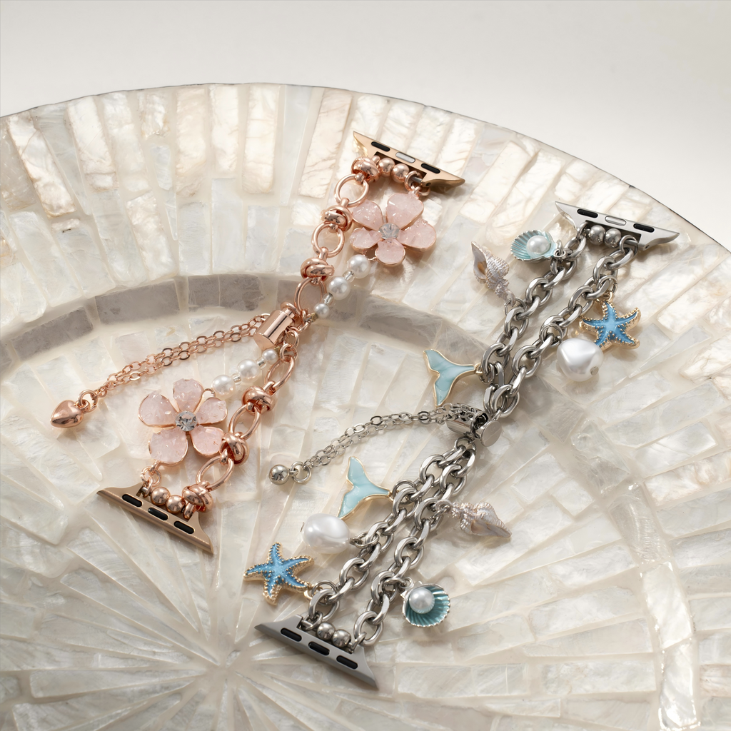 Floral Quartz Chain Watch Band for Apple Watch