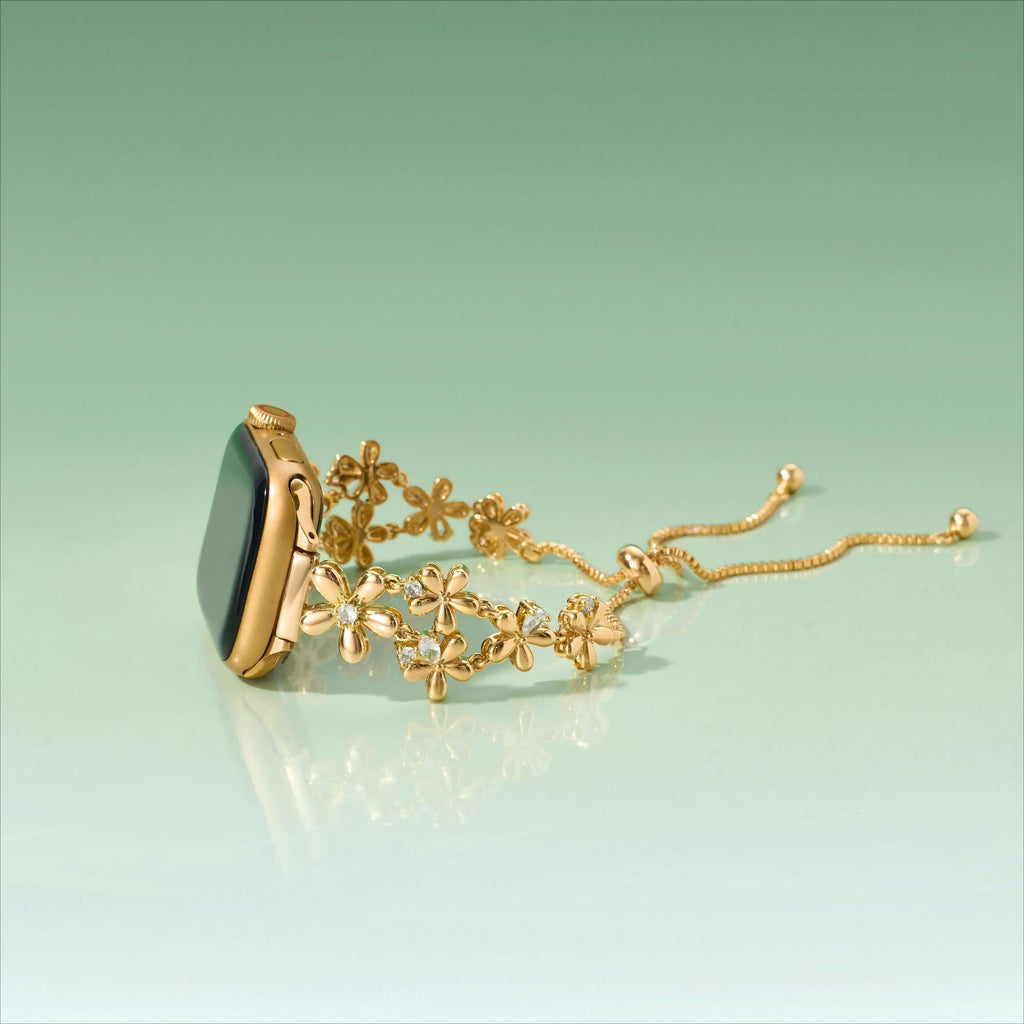 14k Gold / Platinum Plated Flowers Bloom Copper Watch Band