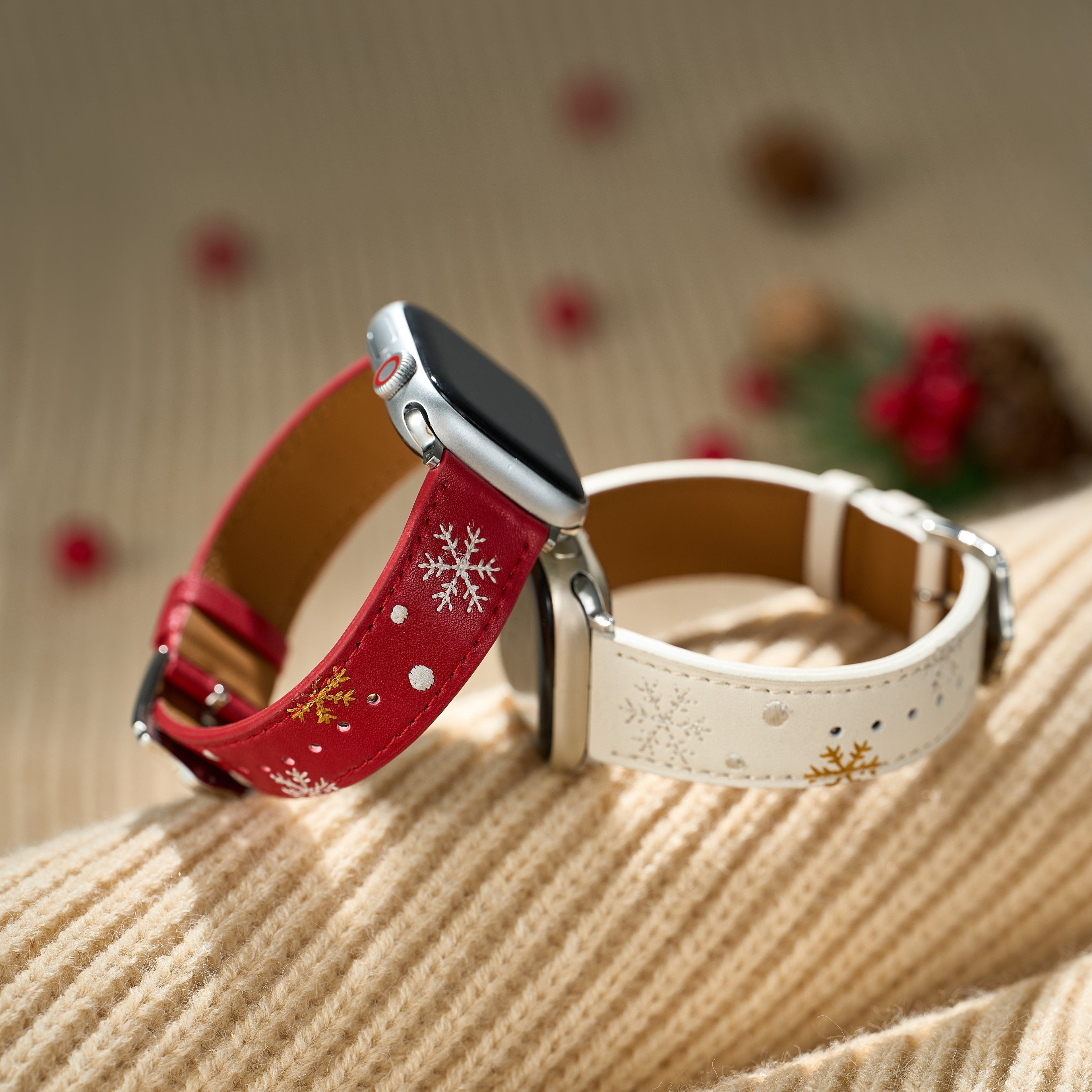 Christmas Snowflake Embroidered Watch Band for Apple Watch