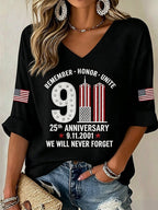 Women's Never Forget September 11 Print T-Shirt