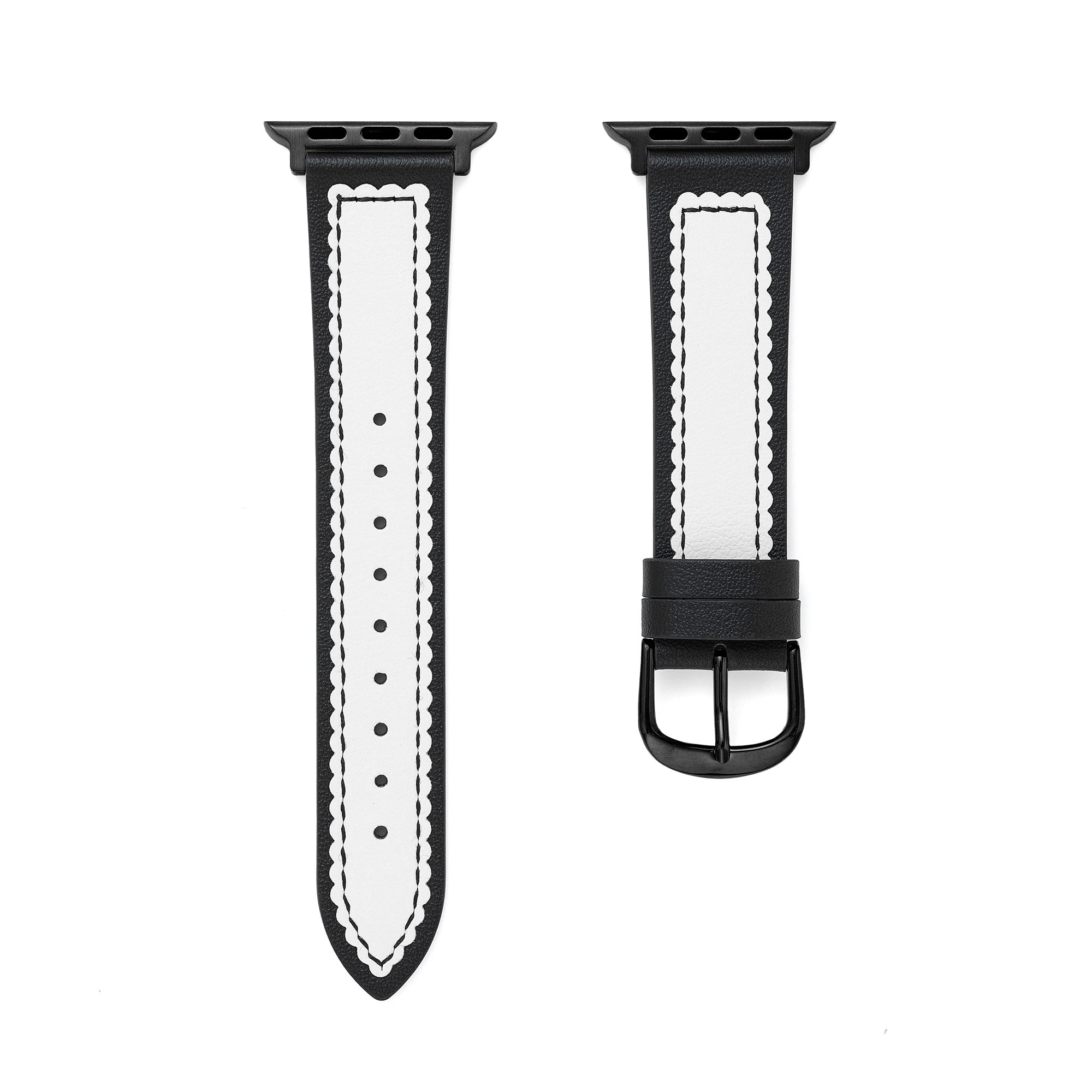 Scalloped Leather Watch Band for Apple Watch