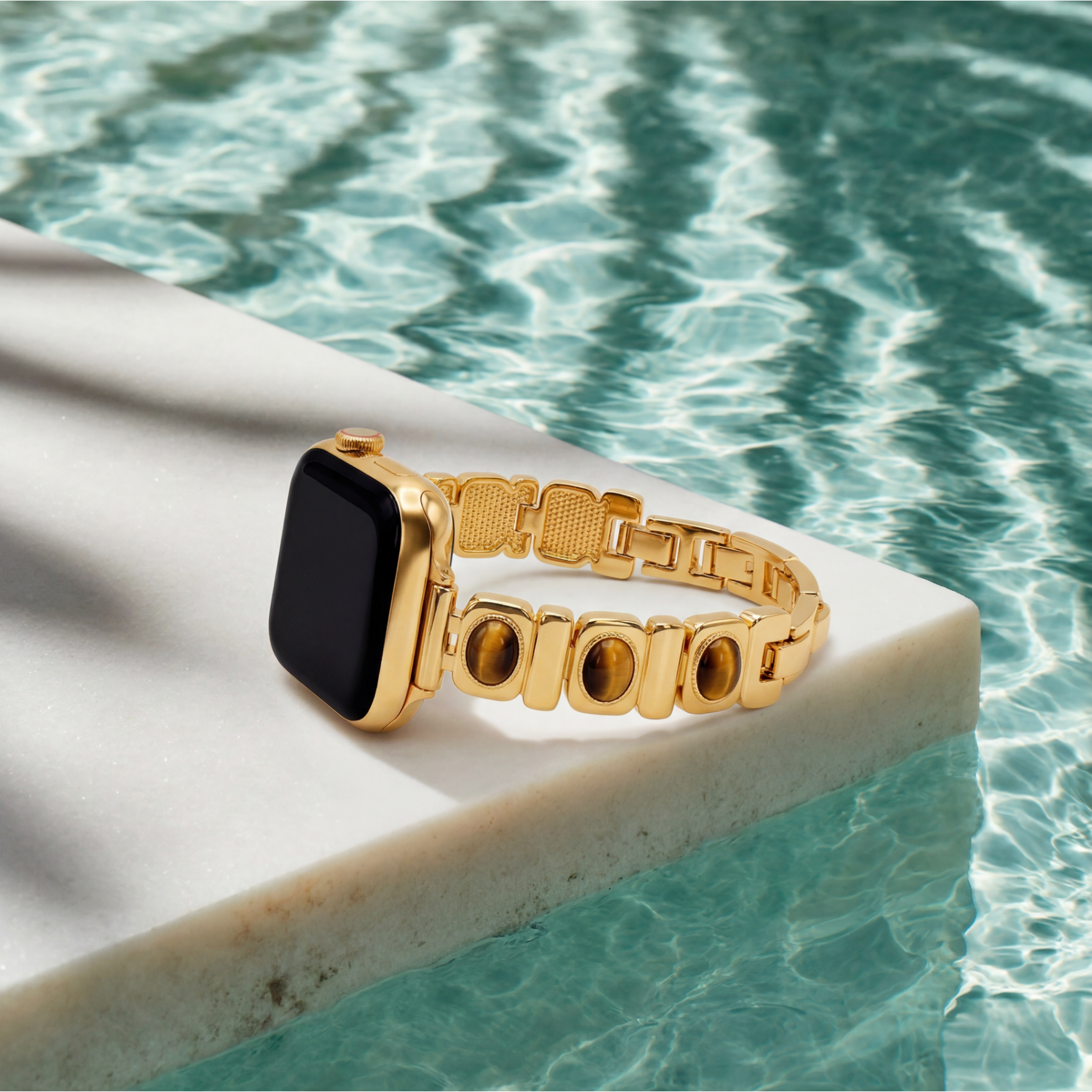 Tiger-Eye Stone Copper Watch Band for Apple Watch