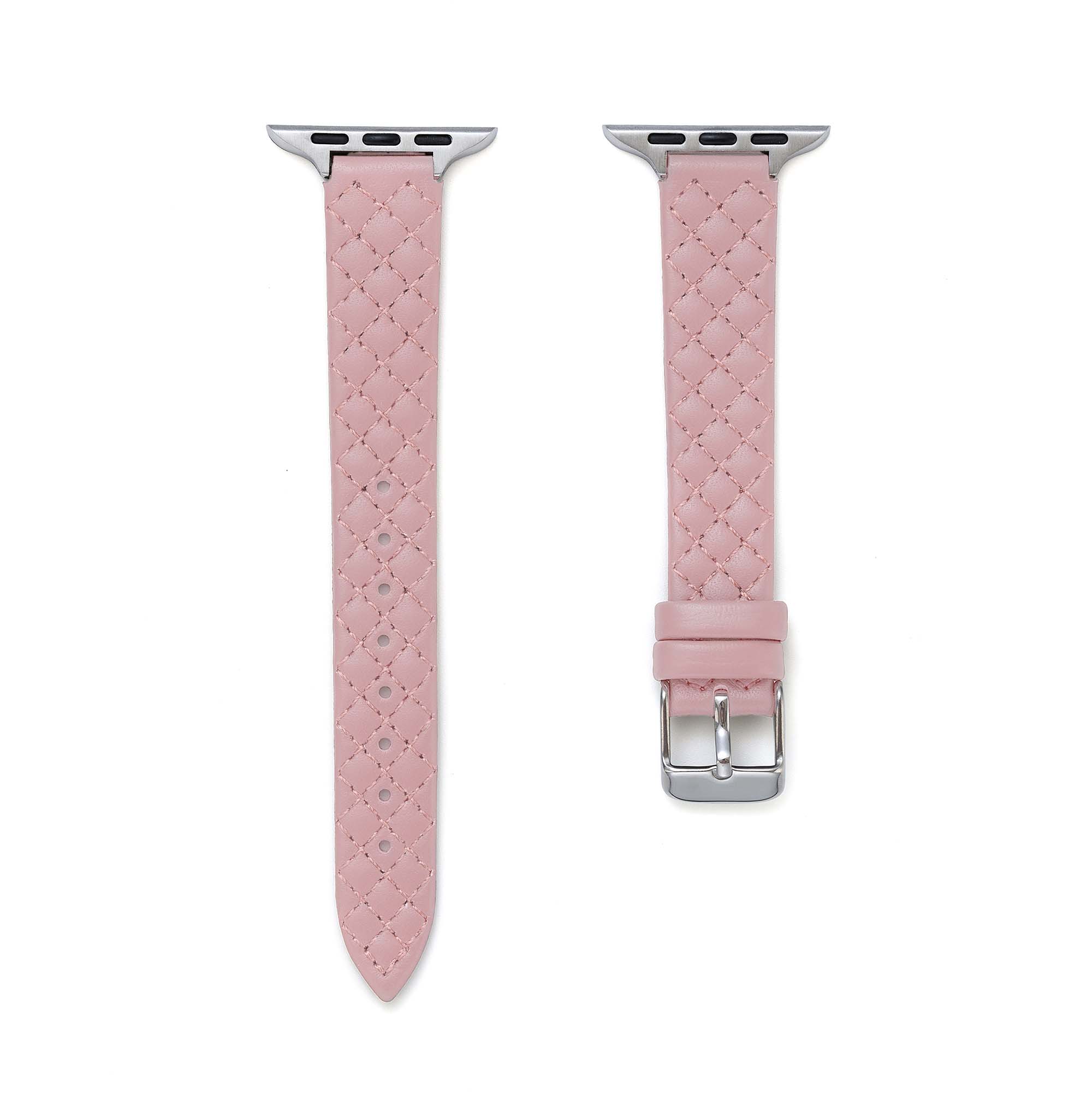 Elegant Quilted Leather Watch Band for Apple Watch