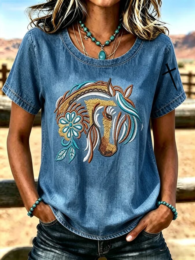 Women's Casual Print Short-Sleeve T-Shirt