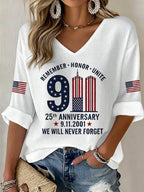 Women's Never Forget September 11 Print T-Shirt