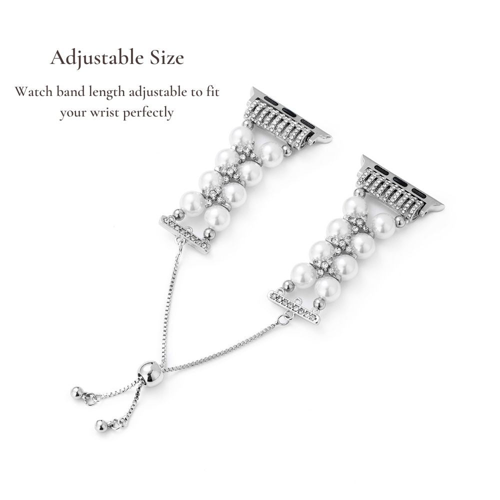 Pearl adorned Rhinestone Watch Band for Apple Watch