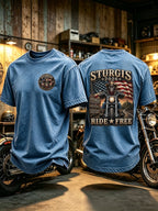Men's Motorcycle Rally Print Casual T-shirt