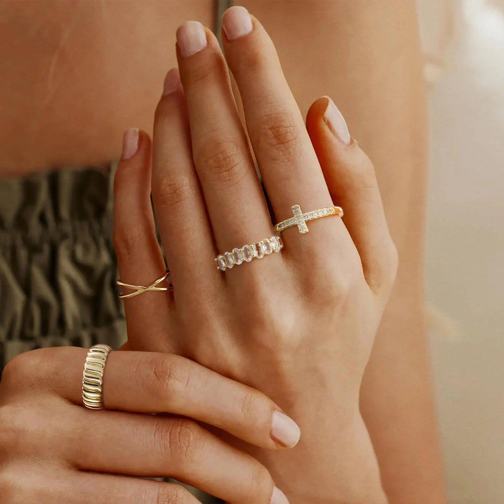 Pancert Gold-Tone 12-Piece Ring Set for Women - Versatile Jewelry