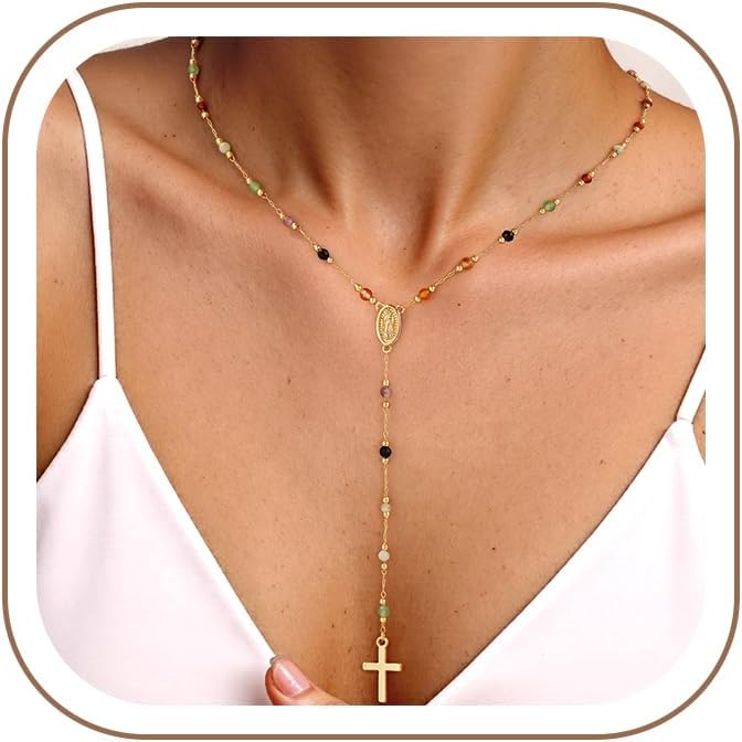 Turandoss 14K Gold Plated Cross Necklaces for Women Girls Jewelry Gifts | Infinity CZ Holy Mary Medal Cross Pendant Necklaces for Women Girls, Baptism Religious Faith Jewelry, First Communion Gifts