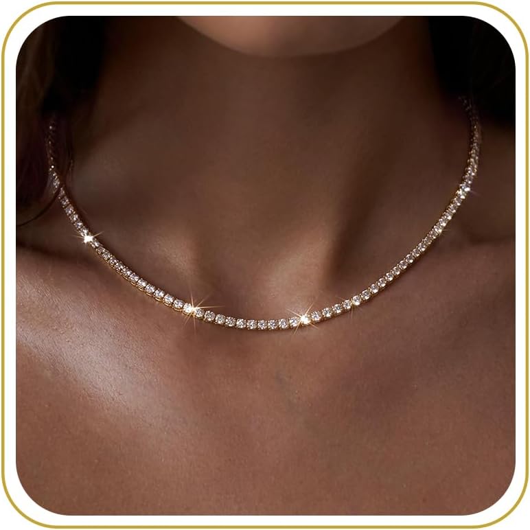 Tewiky Layered Necklaces for Women Non Tarnish- Chunky 14k Gold Plated Herringbone/Snake/Rope/Box/Cuban Link Chain for Women Waterproof Layering Stack Choker Necklace Trendy Dainty Tarnish Free Jewelry Set