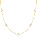 Dainty Silver Gold Necklaces for Women Cute Station Choker Simulated Diamond Necklace Simple Layering CZ Necklace Trendy Jewelry Gifts
