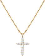 PAVOI 14K Gold Plated Cubic Zirconia Cross Necklace for Women | Cross Faith Pendant Necklaces