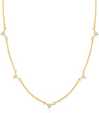 Dainty Silver Gold Necklaces for Women Cute Station Choker Simulated Diamond Necklace Simple Layering CZ Necklace Trendy Jewelry Gifts