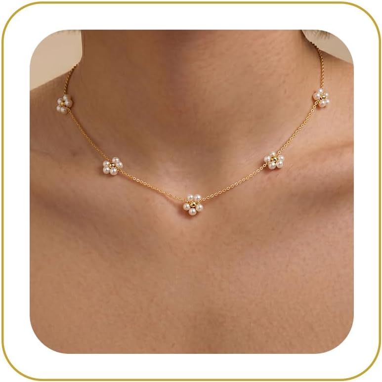 Tewiky Layered Necklaces for Women Non Tarnish- Chunky 14k Gold Plated Herringbone/Snake/Rope/Box/Cuban Link Chain for Women Waterproof Layering Stack Choker Necklace Trendy Dainty Tarnish Free Jewelry Set