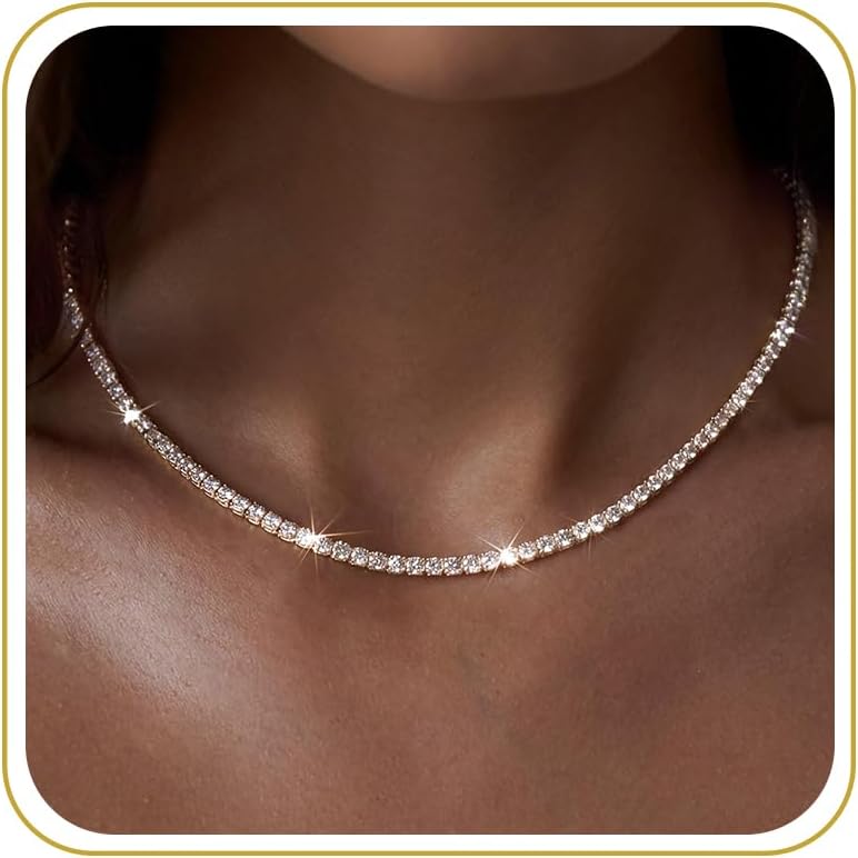 Tewiky Layered Necklaces for Women Non Tarnish- Chunky 14k Gold Plated Herringbone/Snake/Rope/Box/Cuban Link Chain for Women Waterproof Layering Stack Choker Necklace Trendy Dainty Tarnish Free Jewelry Set