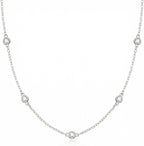 Dainty Silver Gold Necklaces for Women Cute Station Choker Simulated Diamond Necklace Simple Layering CZ Necklace Trendy Jewelry Gifts