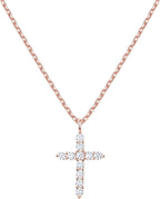 PAVOI 14K Gold Plated Cubic Zirconia Cross Necklace for Women | Cross Faith Pendant Necklaces