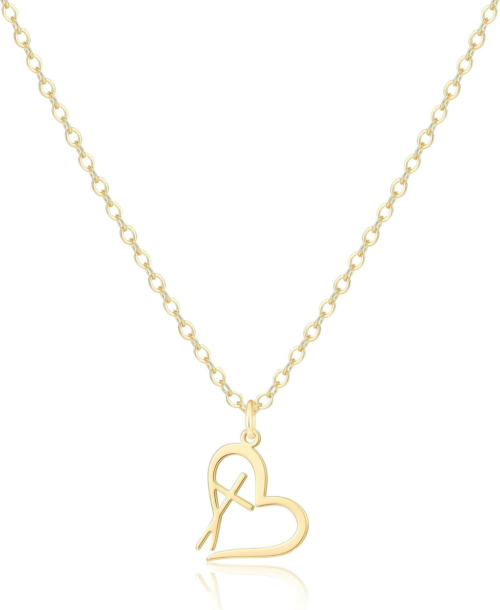 Rotnso Cross Necklace for Women 14K Gold Silver Plated Dainty Small Cross Pendant Choker Simple Trendy Cute Cross Charm Chain Necklace Easter Basket Stuffers Baptism Religious Faith Jewelry Gift