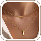 Turandoss 14K Gold Plated Cross Necklaces for Women Girls Jewelry Gifts | Infinity CZ Holy Mary Medal Cross Pendant Necklaces for Women Girls, Baptism Religious Faith Jewelry, First Communion Gifts