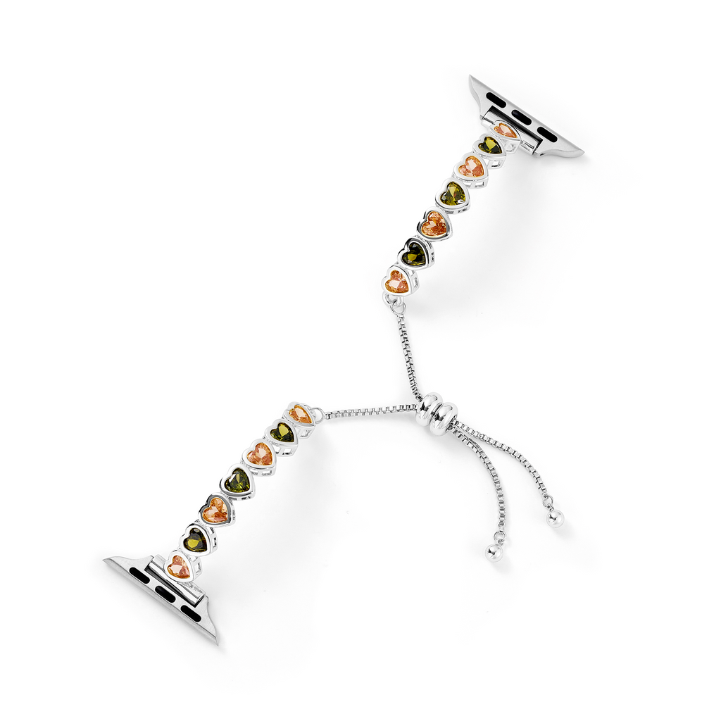 Rainbow Love 14k Gold / Platinum Plated Watch Band for Apple Watch