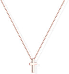 Poxtex Cross Necklace for Women Teen Girls, Dainty 14K Gold Silver Plated Cross Choker Jewelry Non Tarnish Waterproof Cute Simple Small Necklace Christian Baptism Religious Faith Jewelry Gifts