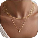 Turandoss 14K Gold Plated Cross Necklaces for Women Girls Jewelry Gifts | Infinity CZ Holy Mary Medal Cross Pendant Necklaces for Women Girls, Baptism Religious Faith Jewelry, First Communion Gifts