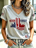 Women's Never Forget September 11 Print T-Shirt
