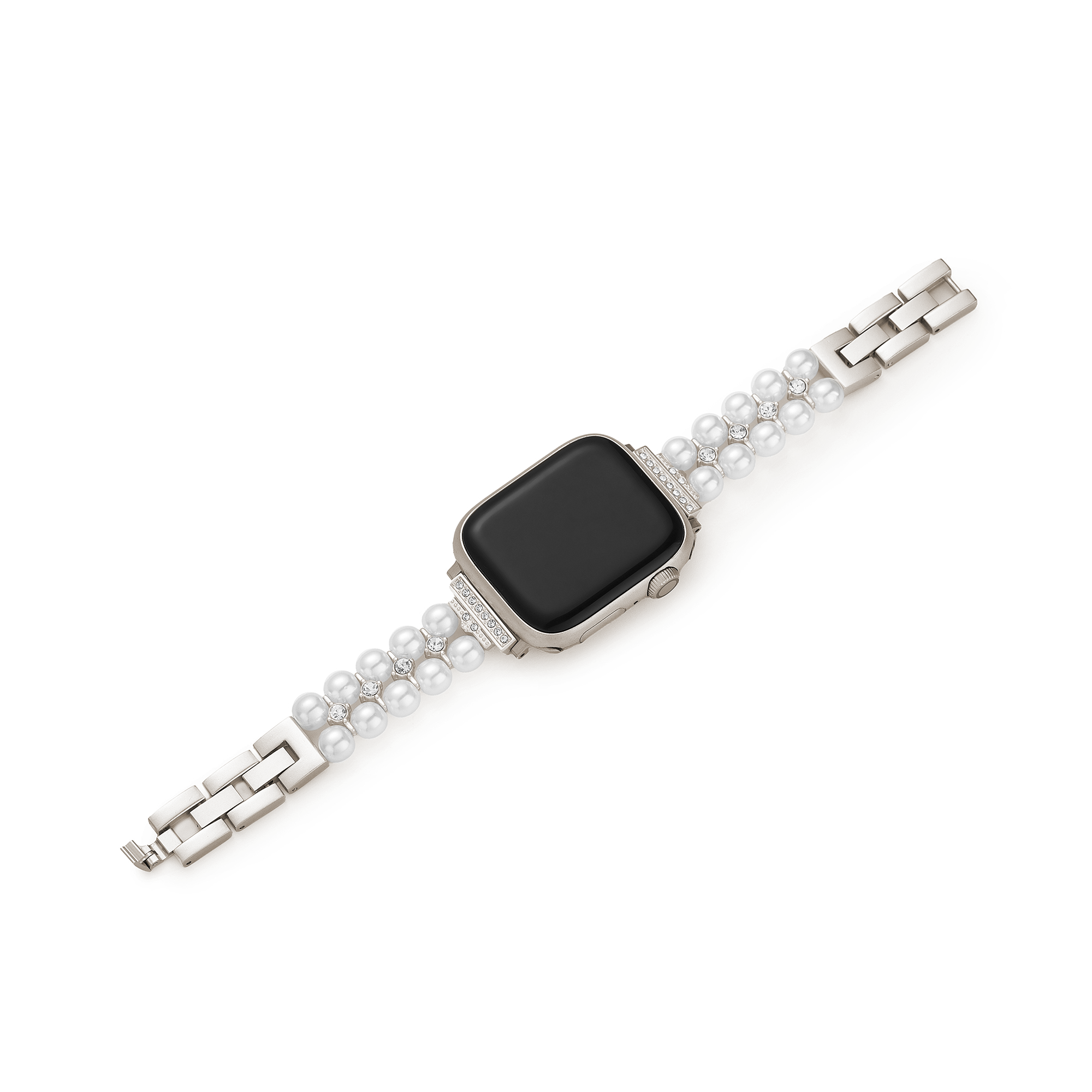 Pearl Rhinestone Metal Watch Band for Apple Watch