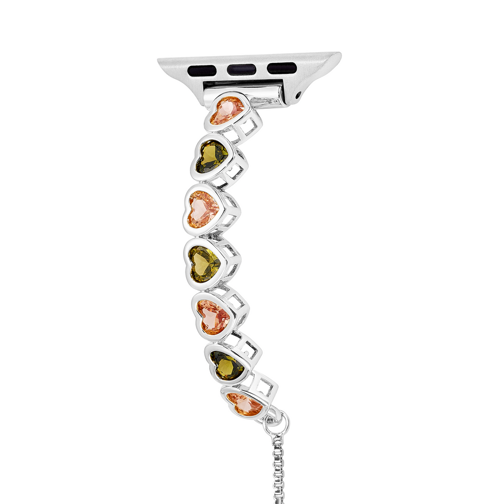 Rainbow Love 14k Gold / Platinum Plated Watch Band for Apple Watch