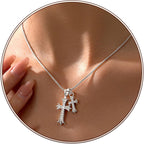 Partm Gold Cross Necklace for Women 14K Plated Dainty Pendant Cross Chain Faith Crucifix Choker Baptism Necklace for Women Trendy Religious Jewelry Hypoallergenic