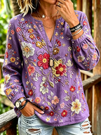 Women'S Casual Floral Print Top