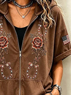 Women'S Casual Retro Print Top