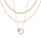 WomenGifts Layered Gold Necklaces for Women, 14K Gold Sterling Silver Plated Dainty Pendant Necklace Set Non Tarnish, Chunky Stackable Cuban Chain Choker, Trendy Birthstone Vacation Jewelry Gift