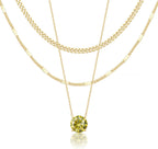 WomenGifts Layered Gold Necklaces for Women, 14K Gold Sterling Silver Plated Dainty Pendant Necklace Set Non Tarnish, Chunky Stackable Cuban Chain Choker, Trendy Birthstone Vacation Jewelry Gift