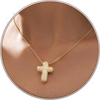 Partm Gold Cross Necklace for Women 14K Plated Dainty Pendant Cross Chain Faith Crucifix Choker Baptism Necklace for Women Trendy Religious Jewelry Hypoallergenic