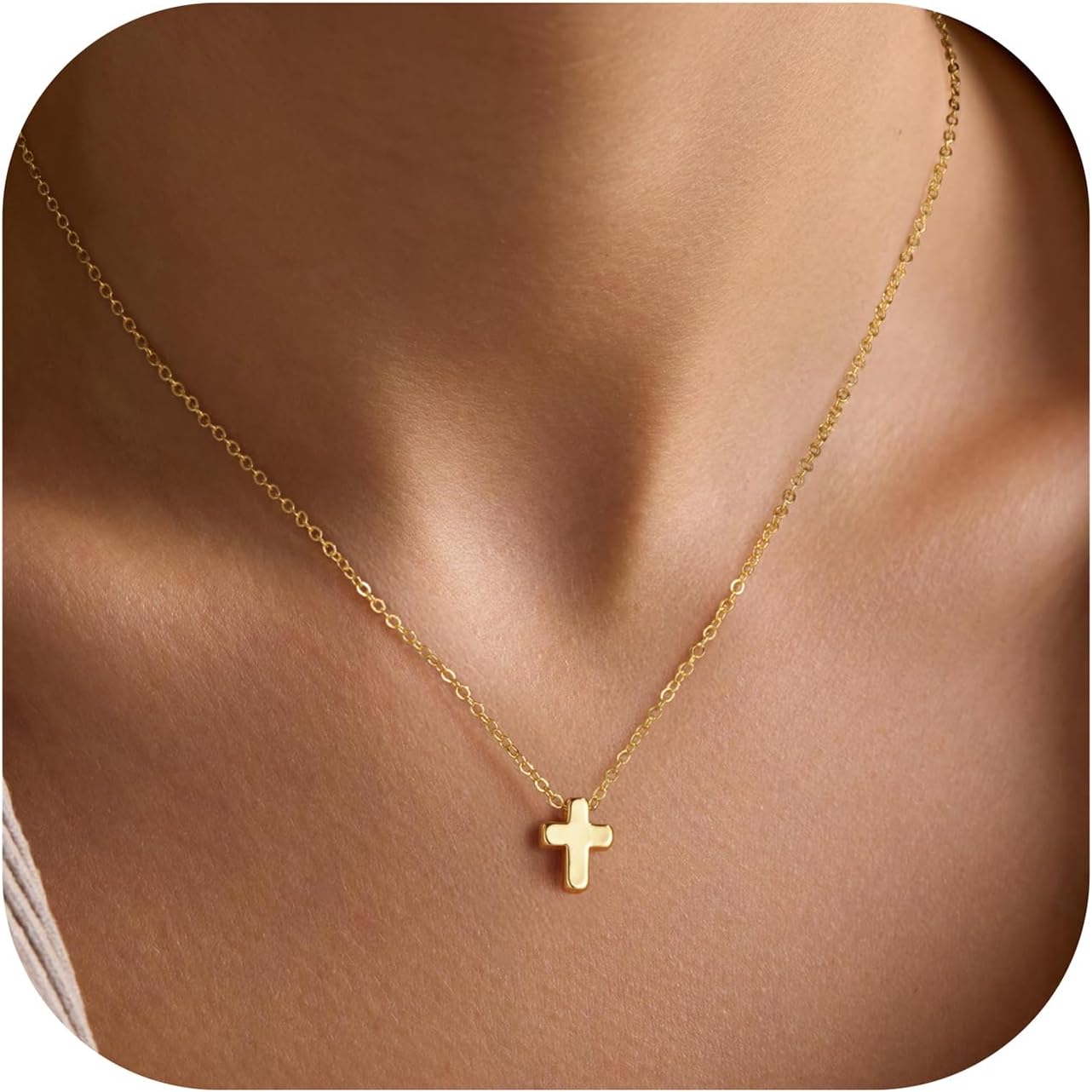 Turandoss 14K Gold Plated Cross Necklaces for Women Girls Jewelry Gifts | Infinity CZ Holy Mary Medal Cross Pendant Necklaces for Women Girls, Baptism Religious Faith Jewelry, First Communion Gifts