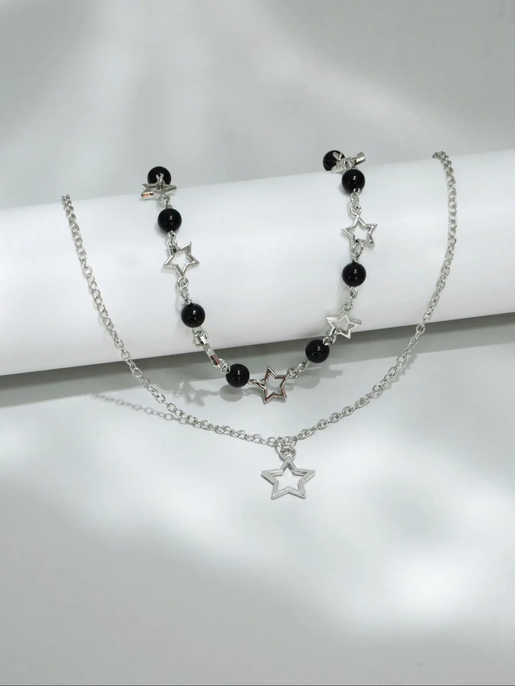 Star & Faux Pearl Decor Pendant Necklace Set for Parties