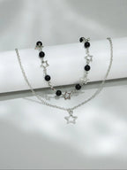 Star & Faux Pearl Decor Pendant Necklace Set for Parties