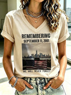 Women's Never Forget September 11 Print T-Shirt