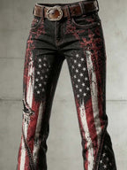 Women'S Casual Retro-Print Trousers