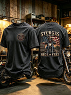 Men's Motorcycle Rally Print Casual T-shirt