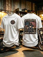 Men's Motorcycle Rally Print Casual T-shirt