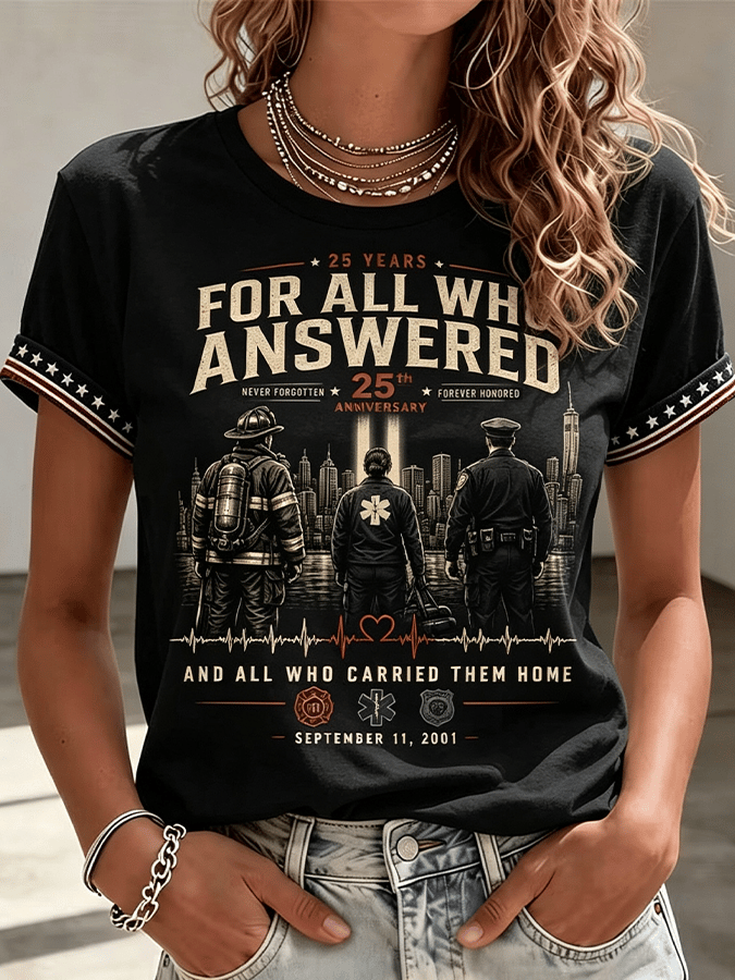 Women's Never Forget September 11 Print T-Shirt