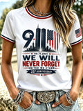 Women's 9.11 Never Forget Printed T-shirt