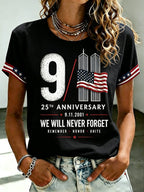 Women's  Retro  9.11 Never Forget Print T-shirt