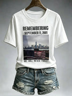 Women's Never Forget September 11 Print T-Shirt