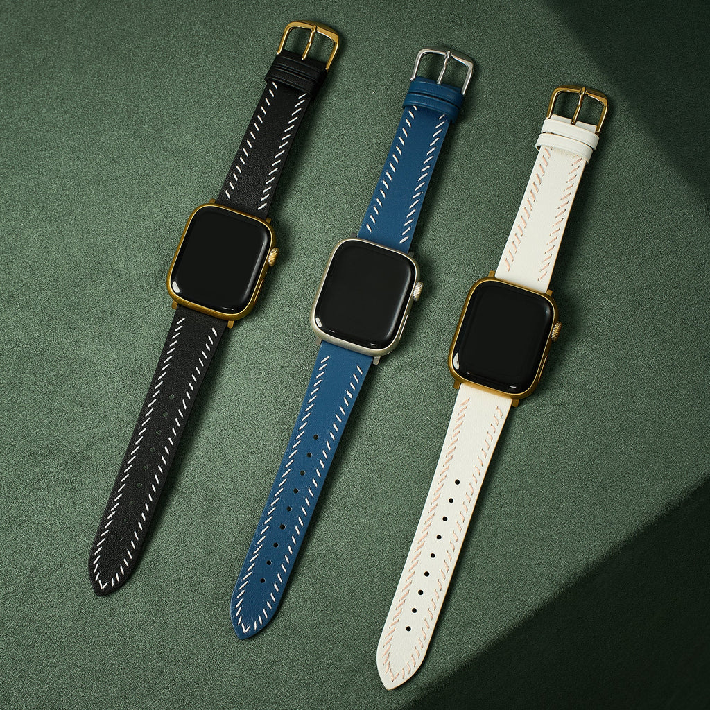 Unisex Stitching Leather Watch Band for Apple Watch