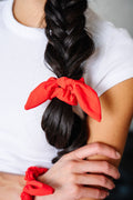 Jersey Red Athletic Bow Scrunchie