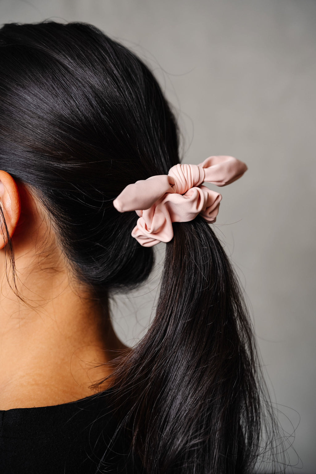 Blush Athletic Bow Scrunchie