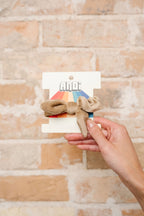 Taupe Velvet Bow Scrunchie